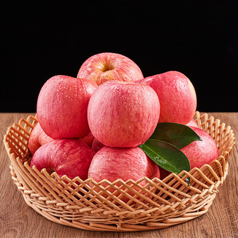 Apple City Yantai Apple Fruit Red Fuji Apple Fresh Crisp Sweet Whole Box Seasonal Fresh Fruit Shandong Specialty Flat Fruit Net Weight 8.5 Jin 85mm