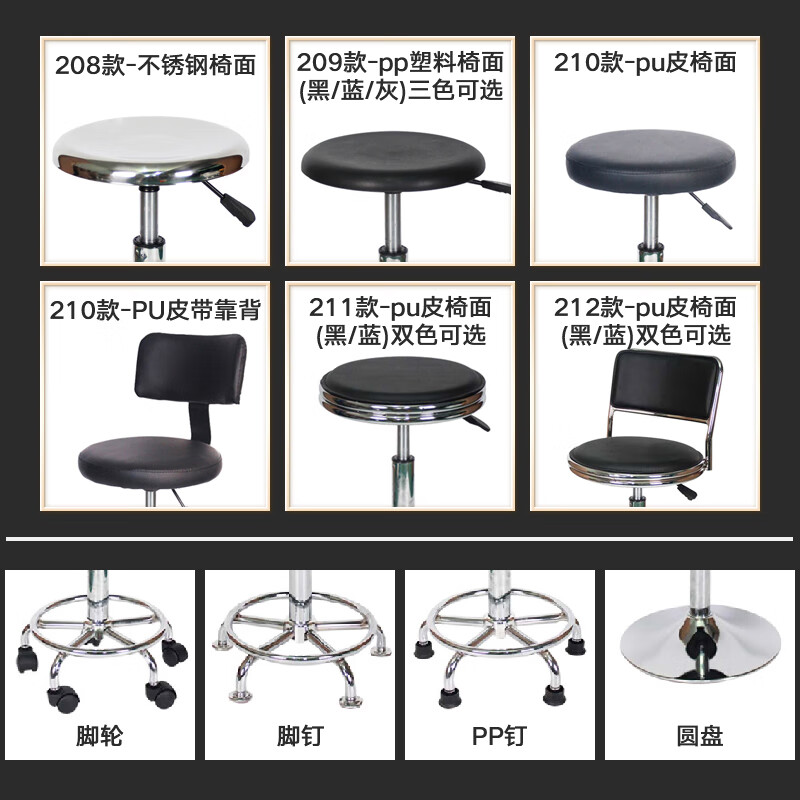 Wenstan WST212 Employee Stool Backrest Swivel Lift Chair Workshop Laboratory Work Stool (Black - Backrest and Foot Nails) needs to be installed and customized by yourself