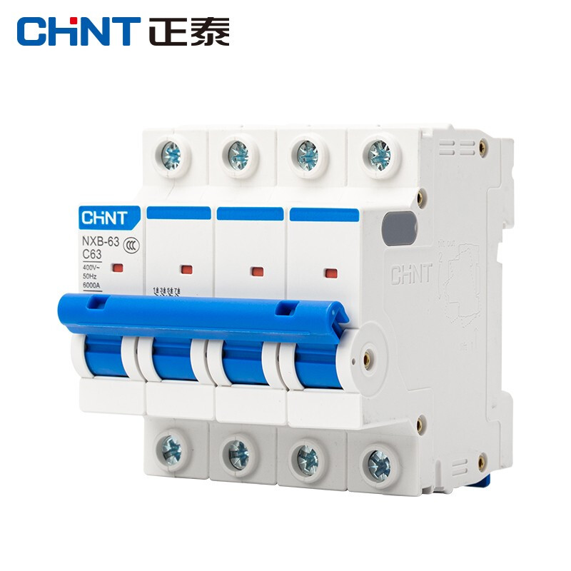 Chint (CHNT) NXB-63-4P-C63 air switch household overload air switch DZ47 upgraded small circuit breaker 4P 63A