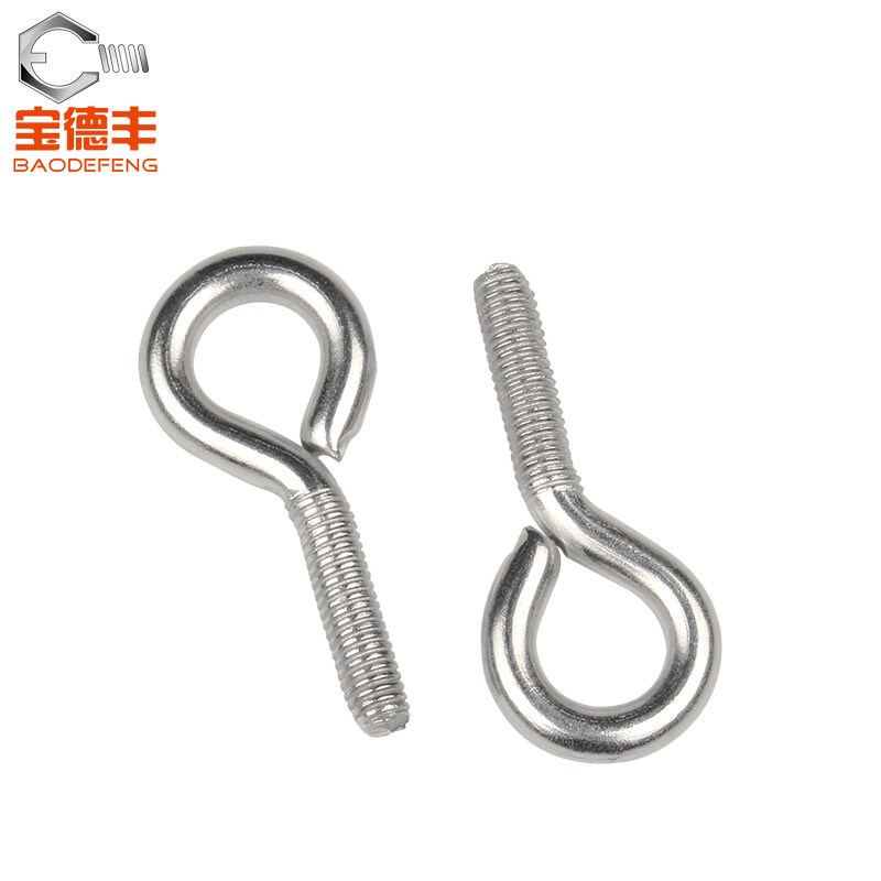 Baodefeng 304 stainless steel sheep eye screws with ring hook ring bolt nut closed ring screw M4M5M6M8M10 M3x25 10 pieces