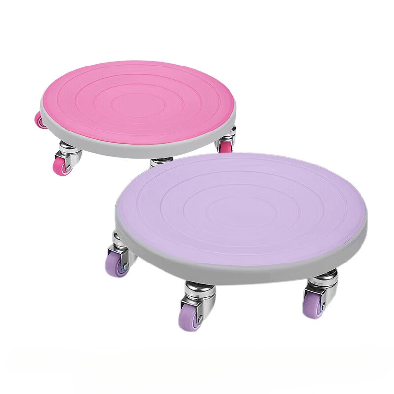 Qiyuemang Sliding Pan for Abdominal Pan Fitness Silent Six-Wheel Kettlebell Universal Wheel for Women to Slim Belly Basic 2-piece Set Purple