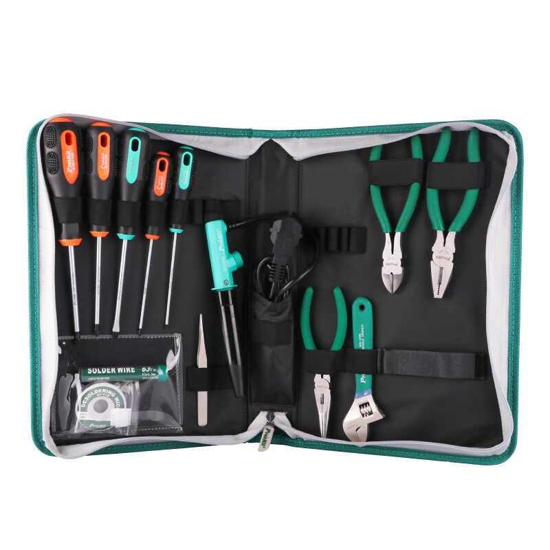 Pro sKit 13-piece practical electrician tool set repair tool kit screwdriver pliers wrench welding set PK-2086G