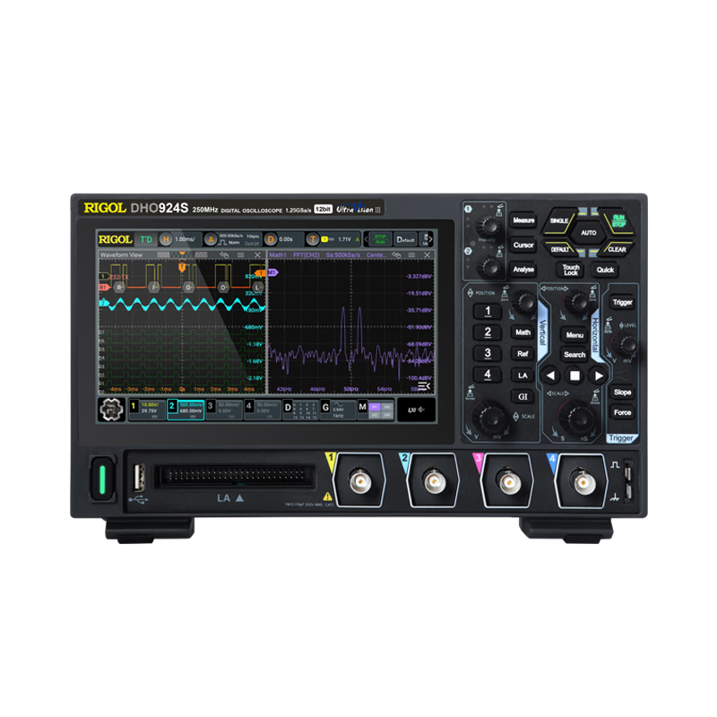 RIGOL Puyuan Precision Digital Oscilloscope DHO900 four-channel 250MHz portable high-resolution 12bit DHO924S (250MHz four-channel)