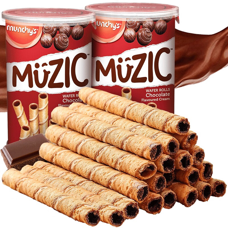 Machi Xinxin imported pure cocoa butter chocolate filled egg roll biscuits snack snack food New Year's afternoon tea 85g*2 cans