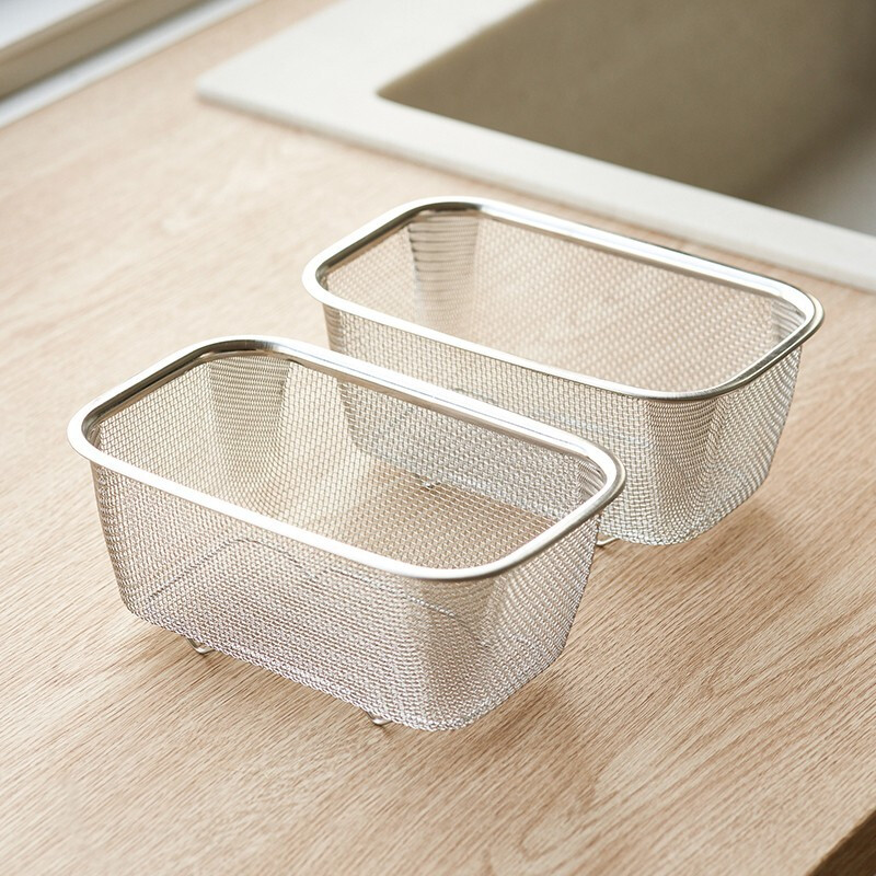 Four-month triangle drain basket, sink drain rack, kitchen stainless steel rack, sink leftovers drain net filter, square (can hold ginger, onion and garlic) filter artifact