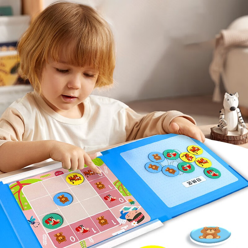 Puzzle Advanced Magnetic Sudoku Logic Game (Hardcover) Advanced Happy Farm Four-square Children's Sudoku Board Game Board Intelligence Game Left and Right Brain Whole Brain Intelligence Development Logical Thinking Concentration Training Game Book Gift