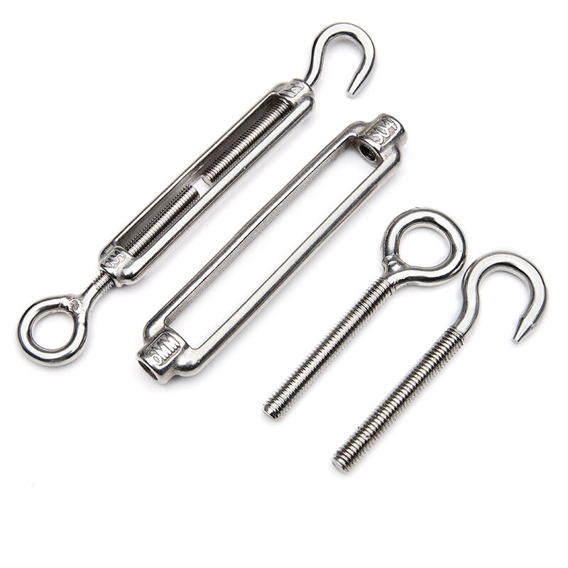 JINGGONG 304 stainless steel turnbuckle screw tensioner wire rope tightener rope tightener turnbuckle bolt M6 (OC type)