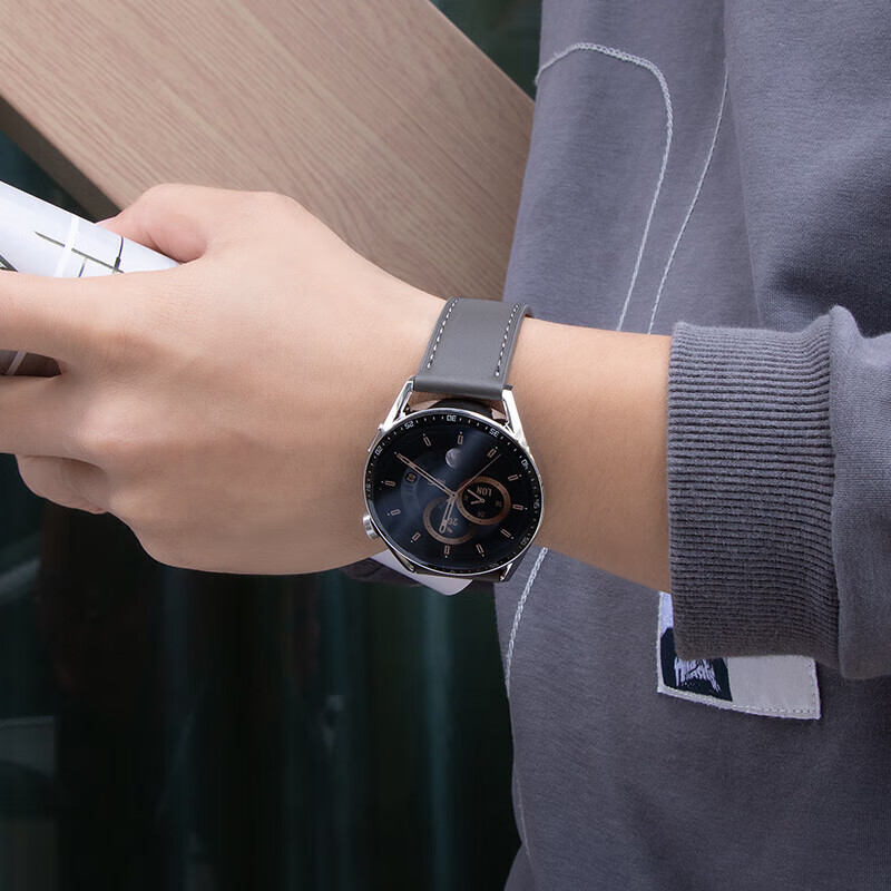 Wei Qiantu is suitable for Huawei watch strap genuine leather GT6/6pro/GT5/5pro/Watch5/4/4pro/3proGT4 sports strap wristband men's 46/48 dial coffee color