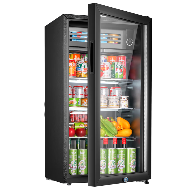 Xinfei (Frestec) ice bar refrigerated cabinet fresh cabinet European style constant temperature red wine cabinet hotel home living room refrigerator mini small single door office fresh display display sample tea beverage cabinet 118 liter black liner refrigerated + micro-freezing + with light + lock