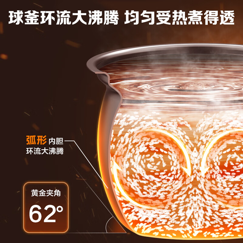 SUPOR 0-coated spherical kettle electric pressure cooker 6L double-gallon fully automatic smart reservation household SY-60YC6011Q rice cooker pressure cooker for 6-8 people