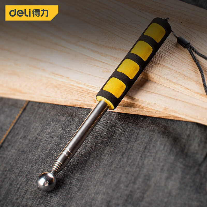 Deli empty drum hammer home inspection tool set thickened telescopic home inspection hammer knocking tiles acceptance room inspection rod detection ring drum hammer empty drum hammer 98cm DL452002