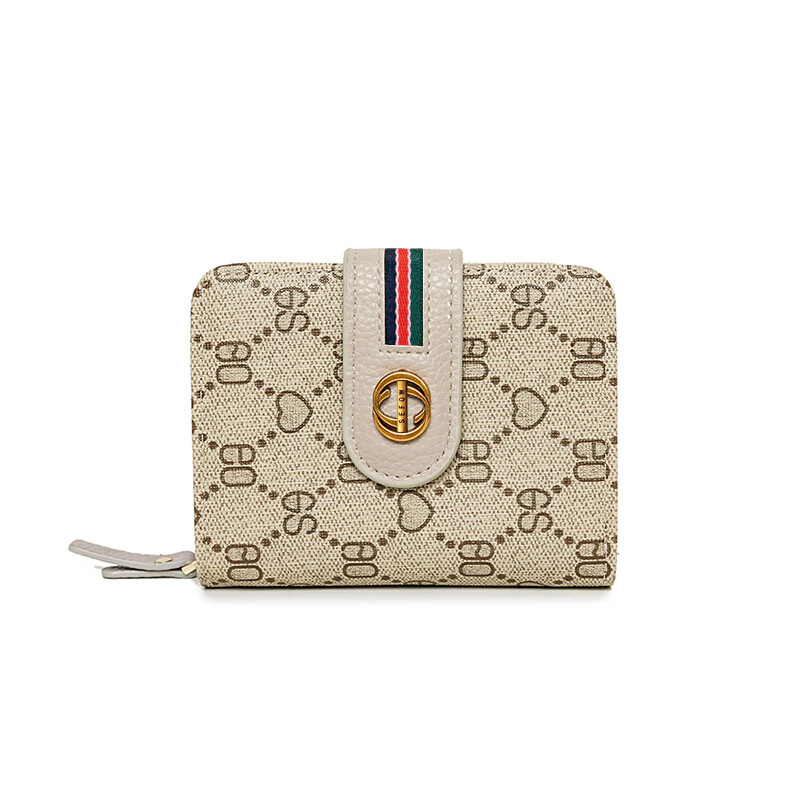 Woodpecker (TUCANO) brand fashion wallet women's short style exquisite 2024 new two-fold multi-card slot folding card bag all-in-one small gray (17 card slots)