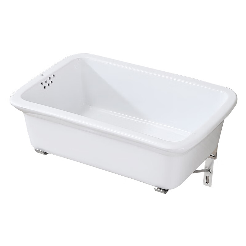 Kitchen ceramic dishwashing basin old-fashioned rectangular household water bucket dishwashing sink balcony single-slot outdoor laundry sink 50X35 cm ceramic basin with water