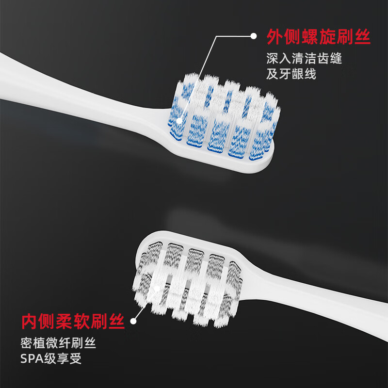 Sweetrip Japanese toothbrush adult soft bristled stain removal high-end individually packaged spiral bristles 2 pieces (random color)