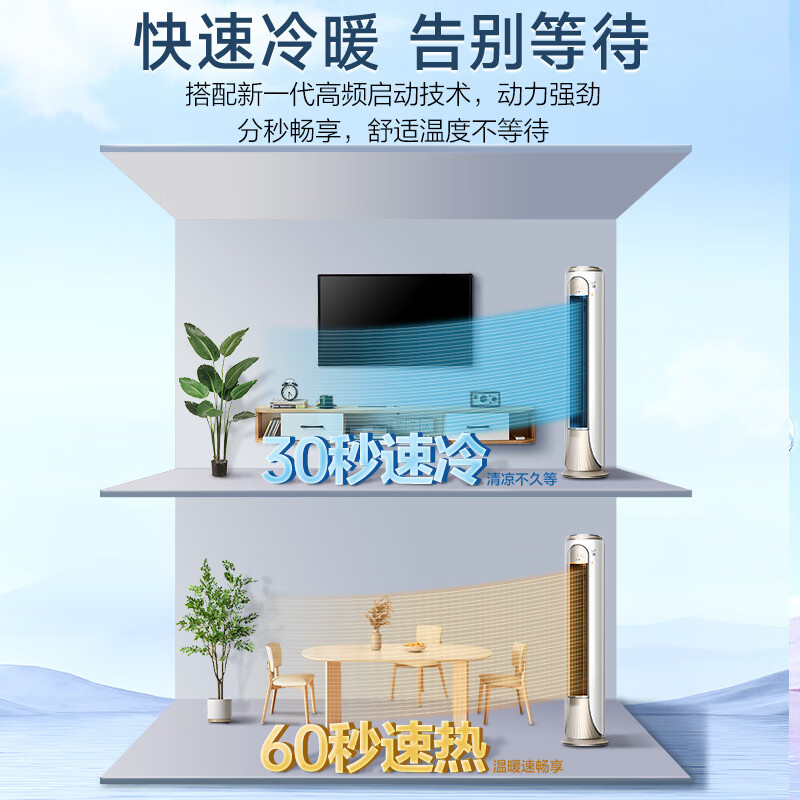 Oaks (AUX) 3 horses Jingming (Gold) New level sterilization black technology large air volume living room vertical air conditioning cabinet (KFR-72LW/BpR3DQD28 (B1))