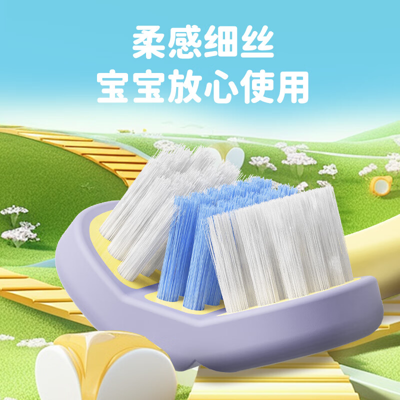 Ino Teeth Children's Soft-bristled Three-sided Toothbrush 3-12 Years Old Infant Toothbrush Soft-bristled Three-Headed Toothbrush Wrapped Type Tongue-Scraping Baby Brush Children's Soft-bristled Three-sided Toothbrush 1 Box 2 Count