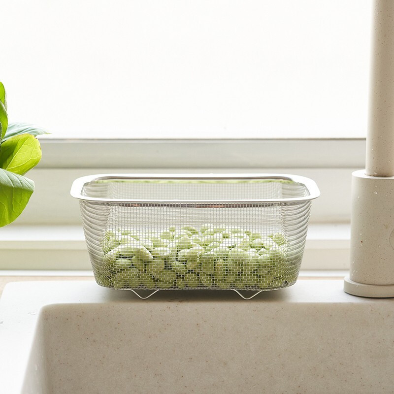 Four-month triangle drain basket, sink drain rack, kitchen stainless steel rack, sink leftovers drain net filter, square (can hold ginger, onion and garlic) filter artifact