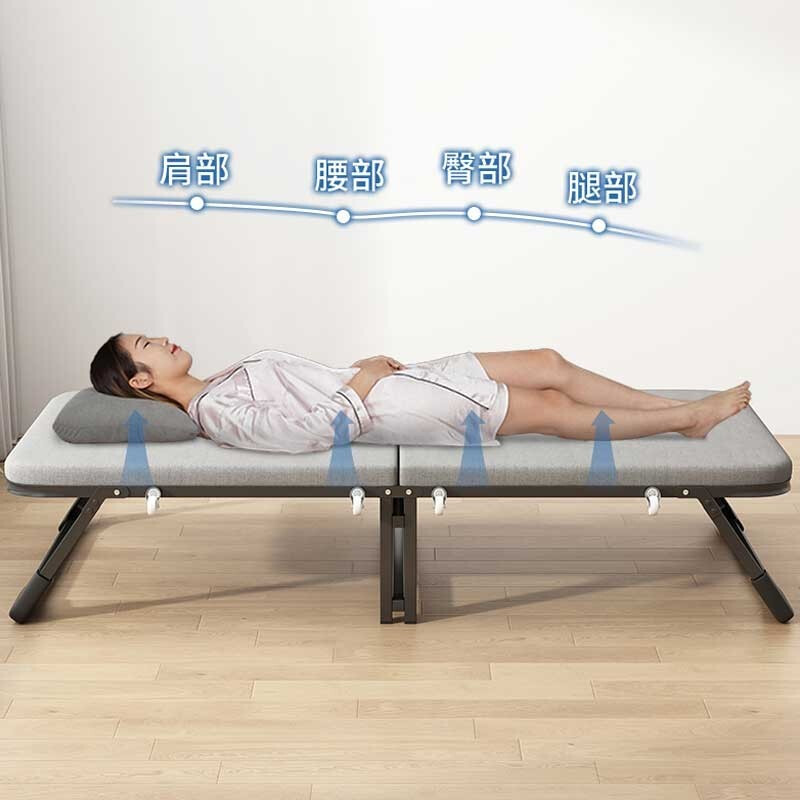 Quanpinwu lunch break folding bed, single bed, office nap bed, simple bed, hospital accompanying bed, home folding bed, Jingsuda upgraded sponge model - 60cm wide, widened and thickened square tube