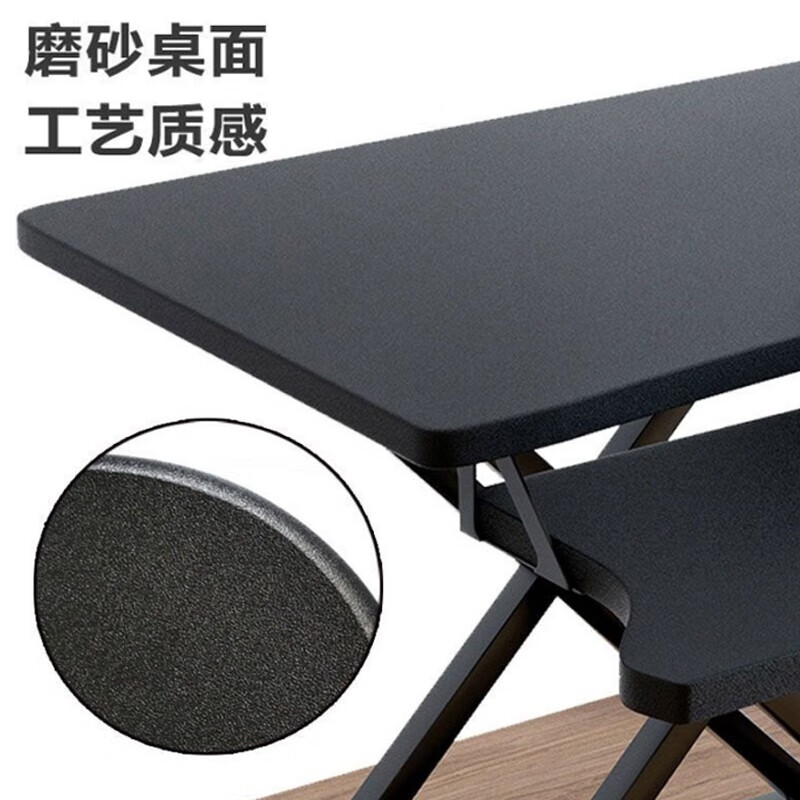 Quanpinwu lifting computer desk lifting workbench computer lifting bracket table standing lifting office desk pneumatic stepless lifting - black table double layer 80cm spacious quality desktop