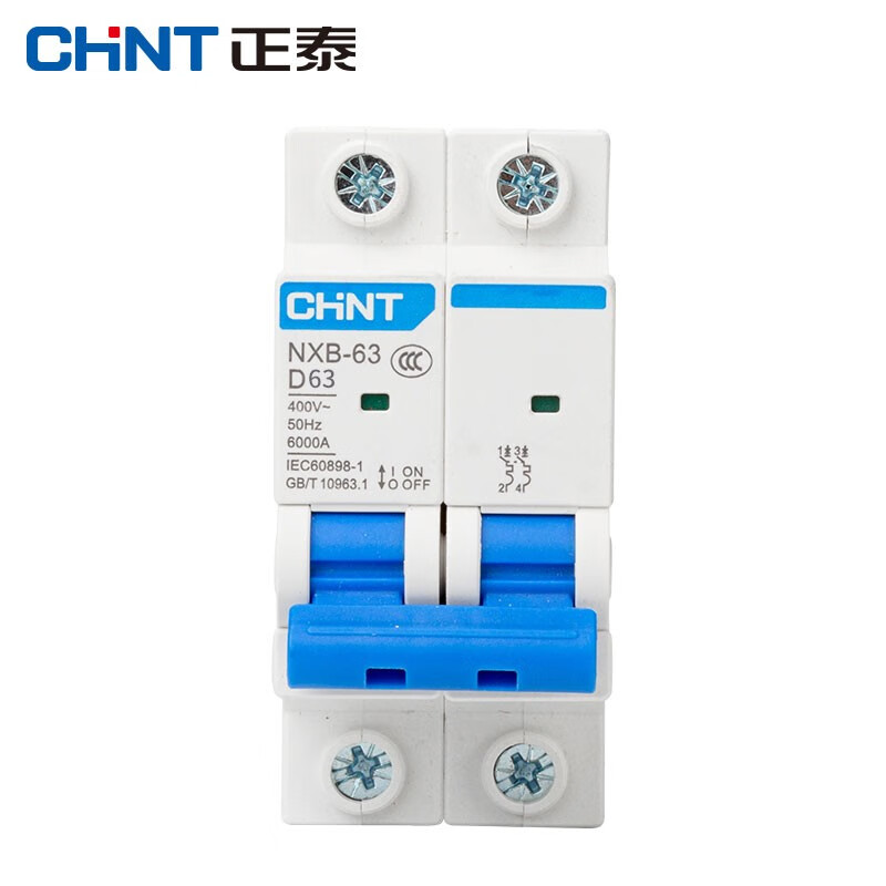 Chint (CHNT) air switch NXB-63A circuit breaker D-type small circuit breaker Power type NXB-63-2P-D32 main circuit breaker 63A 4P