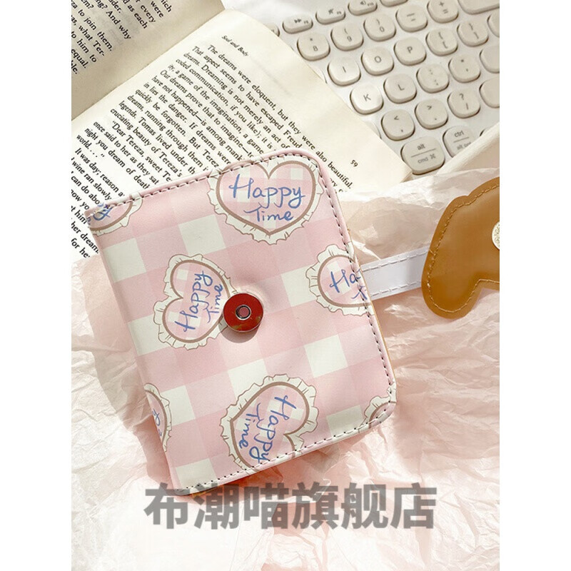 Children's Wallet Women's Small Wallet Women's Coin Purse Niche Design Small Wallet Women's Short Cartoon Cute Japanese Girly Heart Card Holder Coin Purse Children's White Dog