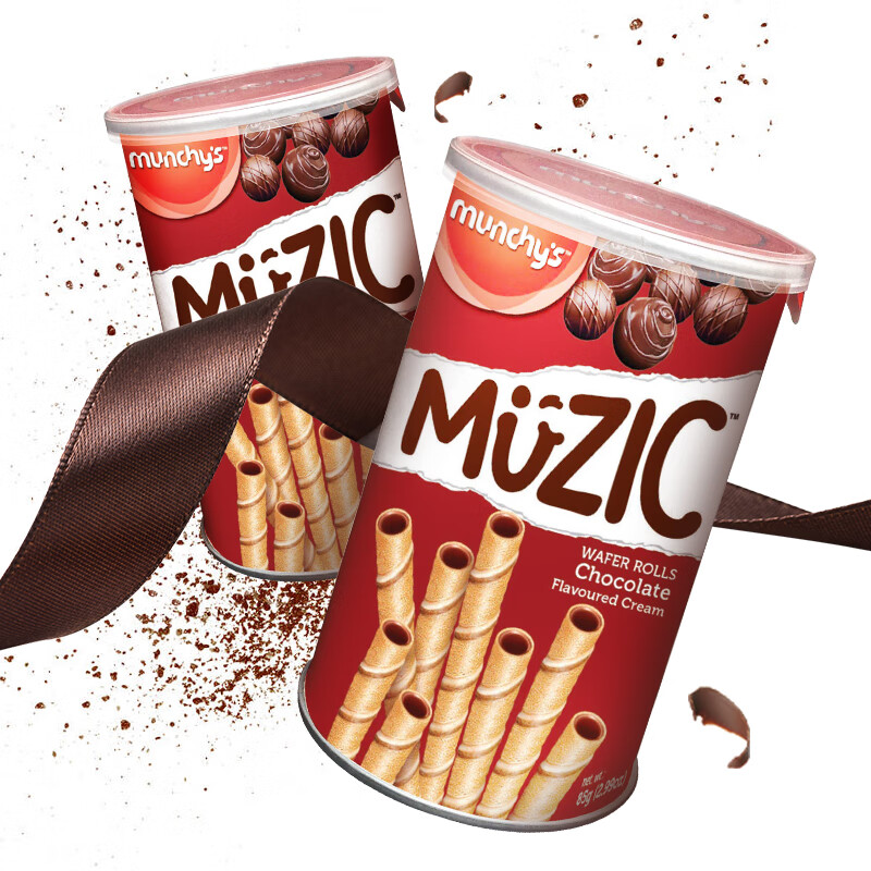 Machi Xinxin imported pure cocoa butter chocolate filled egg roll biscuits snack snack food New Year's afternoon tea 85g*2 cans