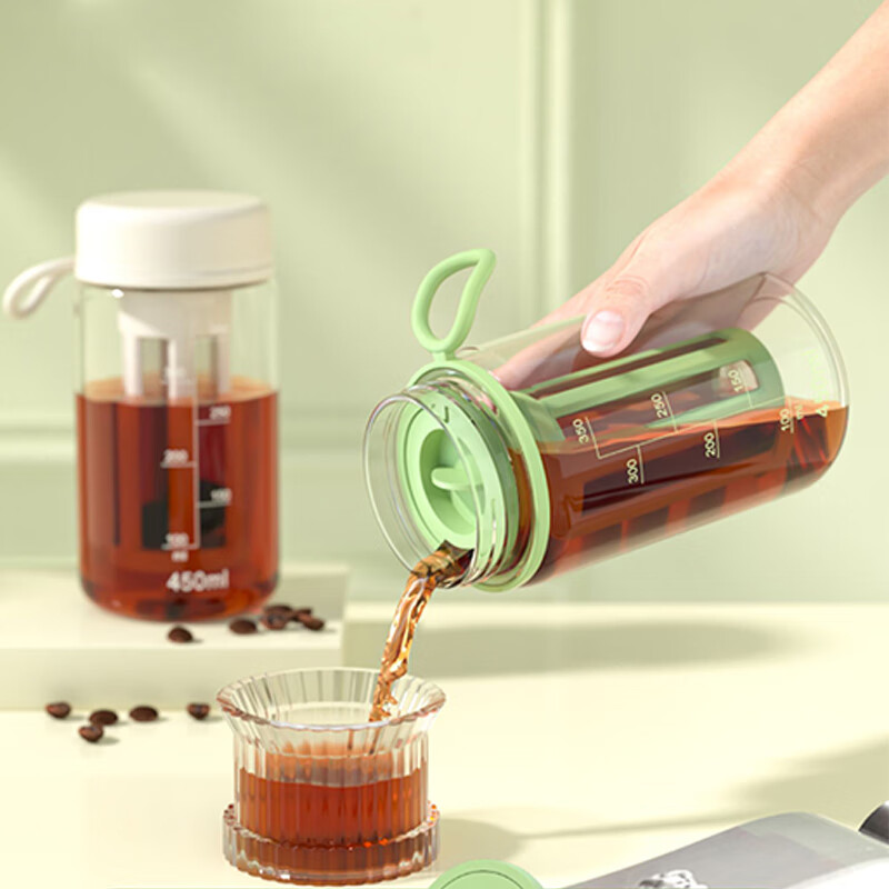 CLITON cold brew coffee pot filter cold brew cup coffee filter pot cold kettle teapot ice drip pot cold brew cup 450ml