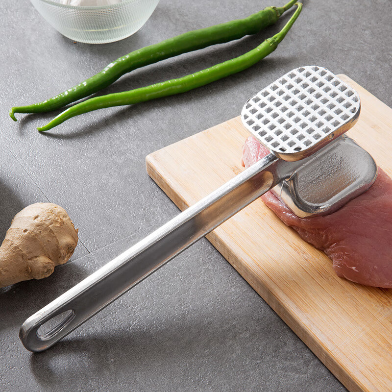 Meat hammer, steak tenderizer hammer, meat hammer, double-sided meat hammer for large steaks, pork chop hammer, household beef hammer