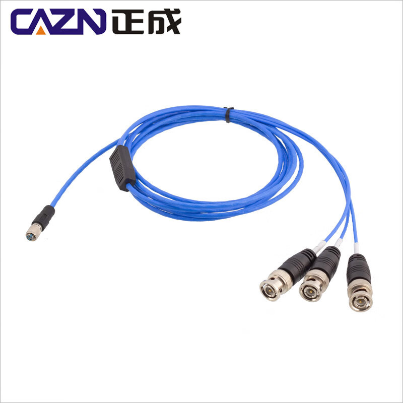 C4 sensor 4P socket four-core 1/4-28UNF to BNC PCB three-axis acceleration sensor terminal cable plug one to three 10M_10M