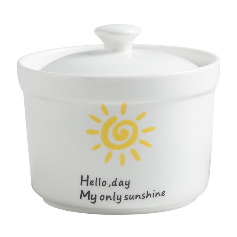 Baitilai Soup Cup, Stew Cup, Water-proof Stew Pot, Household Bird's Nest Steamed Egg Soup Pot with Lid, 1-2 Small Japanese-Style Small Bowl for One Person, Rabbit Series (4 stew pots with lids)