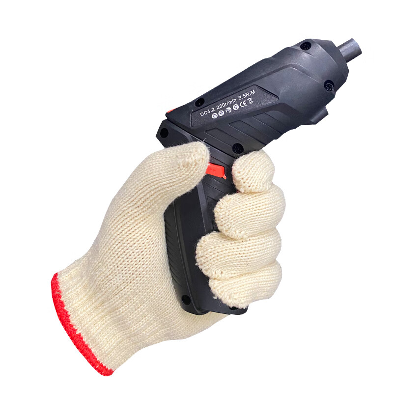 Shengfang gloves labor protection wear-resistant work anti-slip cotton thickened white cotton yarn cotton thread construction site gloves 700g 12 pairs