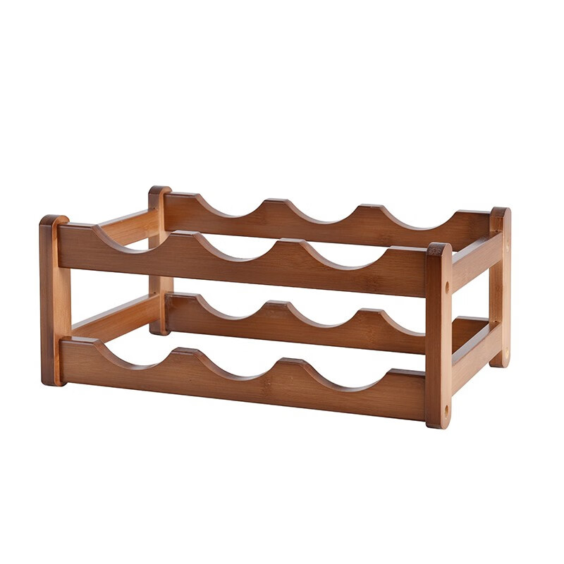 Senzhiyun wine rack grid red wine rack ornaments wine rack red wine grid small solid wood wine rack display rack household floor rack two-story 6-bottle wine rack