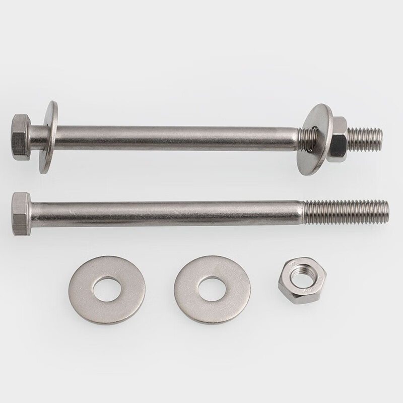 Weiwang 304 stainless steel external hexagon wall screw nut washer combination extended half-thread threaded screw DIN931 M6*30 thread length 20 (1 female 2 large washers) (5 sets)