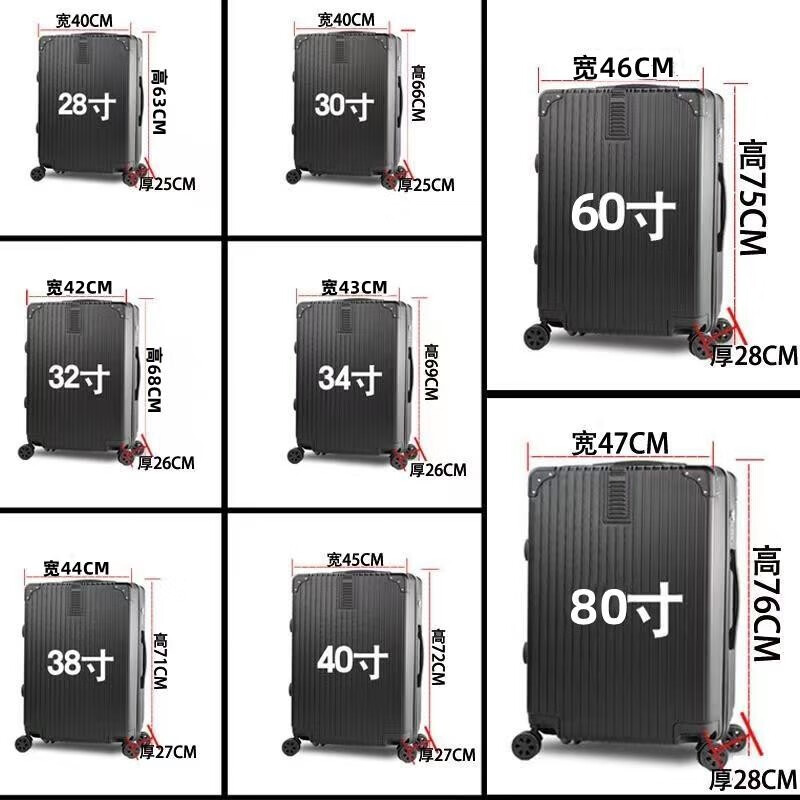 Tiffany Carney Super Large Capacity Suitcase Zipper Style Men's Business Travel Plane Check-in Trolley Case Anti-Scratch and Anti-fall Female Student Universal Wheel Large Size Thickened Suitcase Password Case Leather Suitcase Black Scratch-Resistant 40-inch Student Accommodation