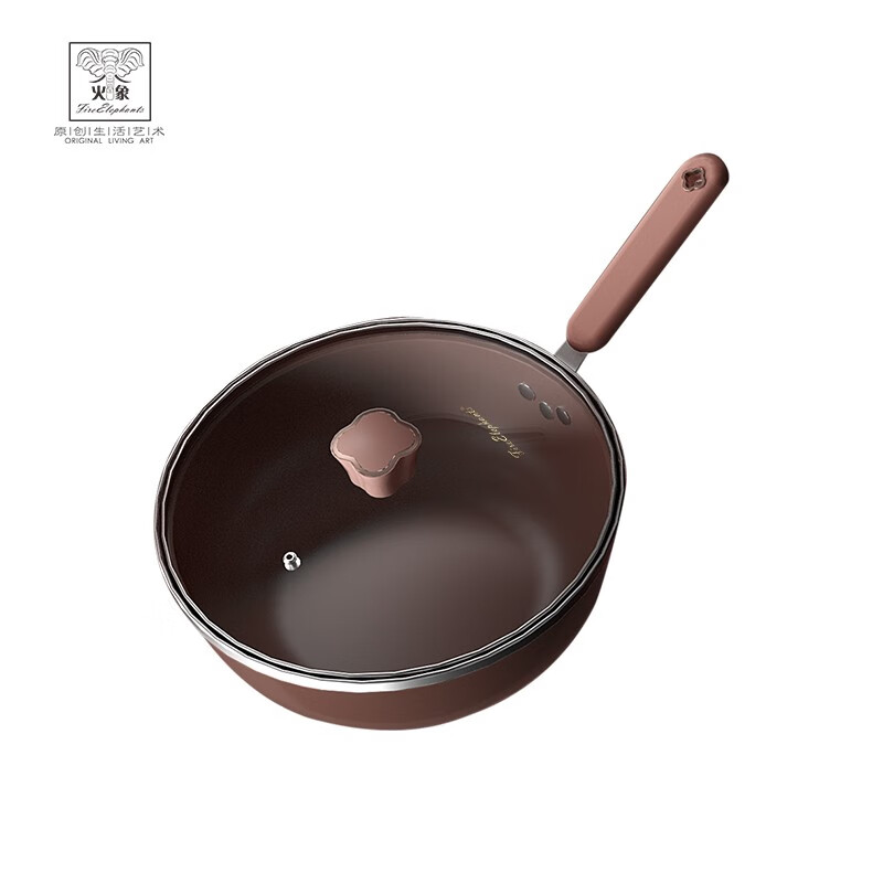 Fire Elephant Four-leaf Clover Enamel Three-piece Set HXG-CG316S Set Brown