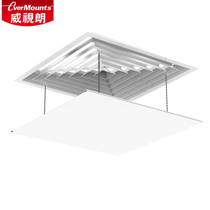 Weishilang canvas hanging central air conditioning ceiling machine windshield windshield anti-direct blowing office ceiling machine heating and cooling vent shield suitable for Oaks Hisense Midea Chigo square white size 45x45CM