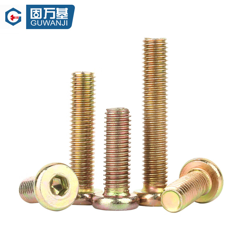 GUWANJI furniture screws flat round head hexagonal screws crib cabinets tables and chairs fixed connection screws and bolts M6x8 100 pieces