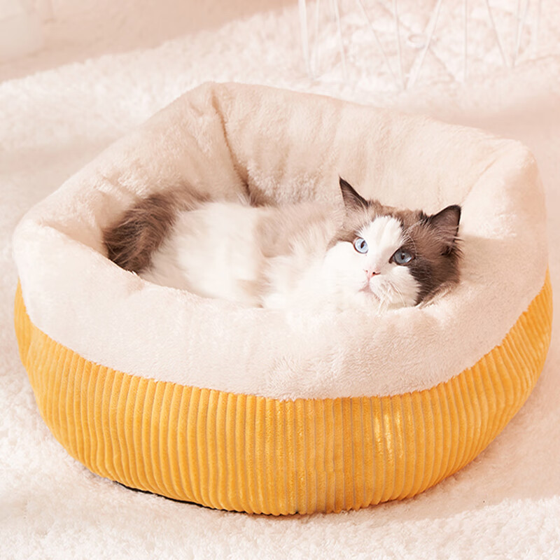 Hanhan Paradise cat kennel, universal for all seasons, winter warm cat pet mat, semi-enclosed small kennel, cat mat, cat bedding D
