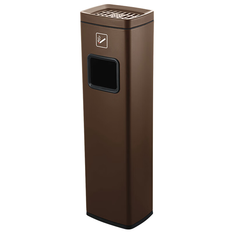 Hotel lobby stainless steel vertical elevator entrance trash can with ashtray corridor aisle smoking smoke extinguishing column commercial short model - sand silver steel (smoke extinguishing only)