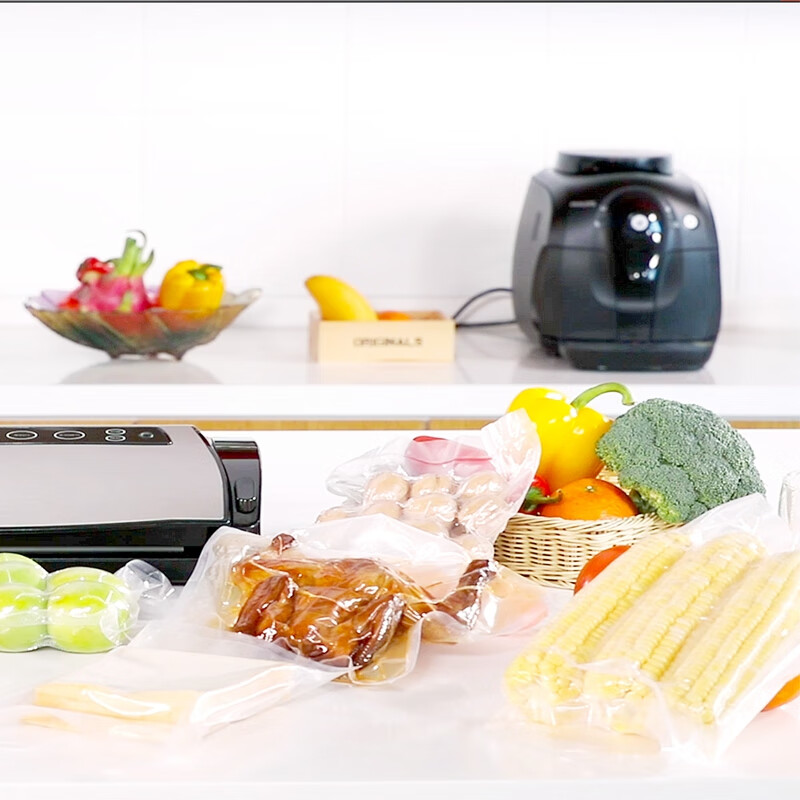 Deli vacuum fresh-keeping bag, food-grade mesh texture vacuum compression bag, sealed fresh-keeping bag, vacuum food machine, vegetable, fruit, cooked food and dry goods packaging bag, 28cm*35cm (50 pieces/box) 14913