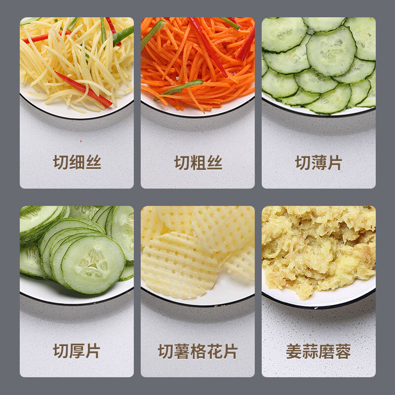 Ecoco vegetable cutting artifact stainless steel kitchen multi-functional vegetable cutter potato cucumber radish grater hand guard deep space gray