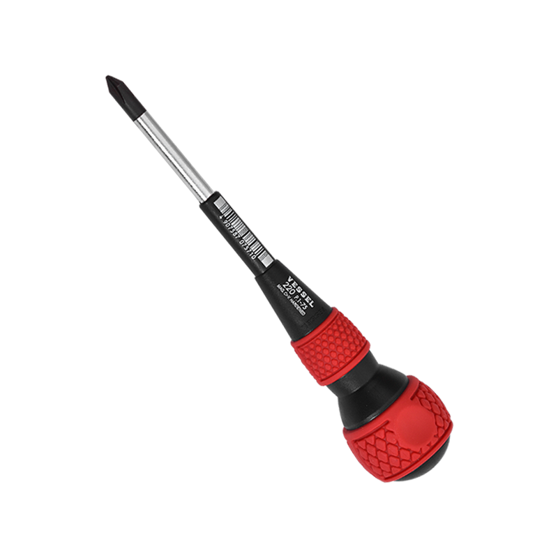 VESSEL Japan original imported gourd handle screwdriver one cross rubber handle screwdriver batch 220 computer repair tools PH1*75mm (cross magnetic)
