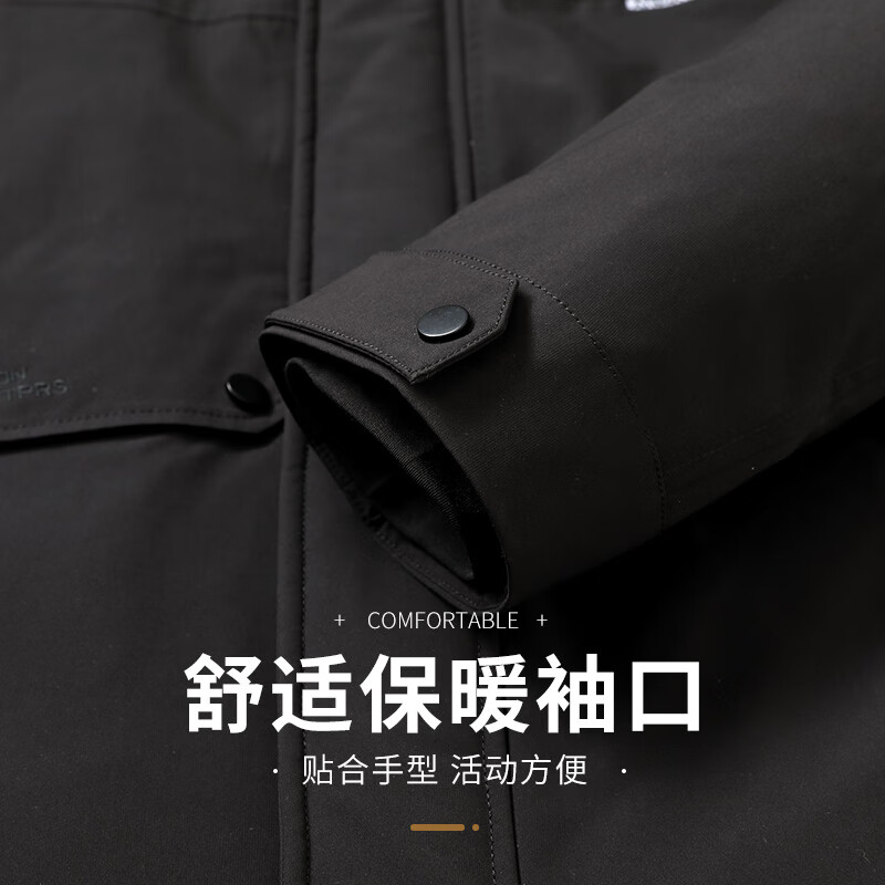 Flying in the Snow Goose Down Jacket Men's Removable Hat Autumn and Winter Thick Casual Business Mid-Length Jacket Men's 185