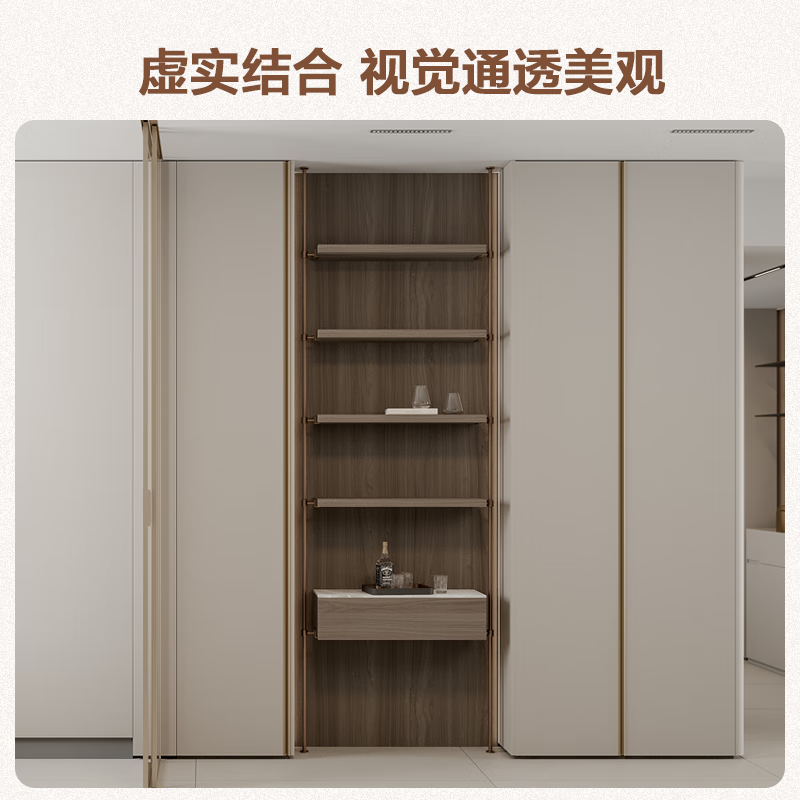 Quanyou (QUANU) whole house custom-made walk-in wardrobe, bedroom fully equipped cloakroom, open storage cabinet furniture, Poly Eco Board 10 customized cabinets (calculated based on projected area)