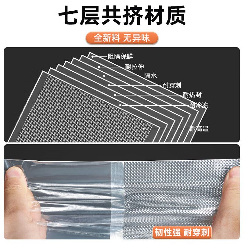 Yiwei net texture vacuum fresh-keeping bag food grade household sealing bag plastic sealing bag vacuum compression packaging ziplock bag 28*35cm*19 silk (50 pieces)