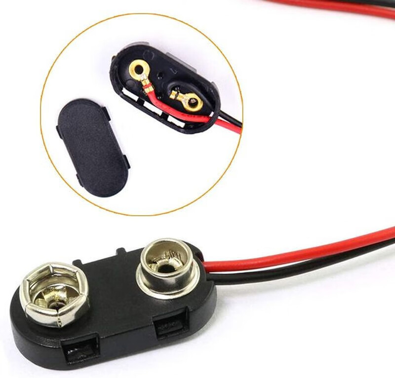 Shushe 9V battery buckle interface connector T-shaped/I-shaped cable length 15CM9V battery box battery cap battery buckle T-shaped battery buckle hard shell
