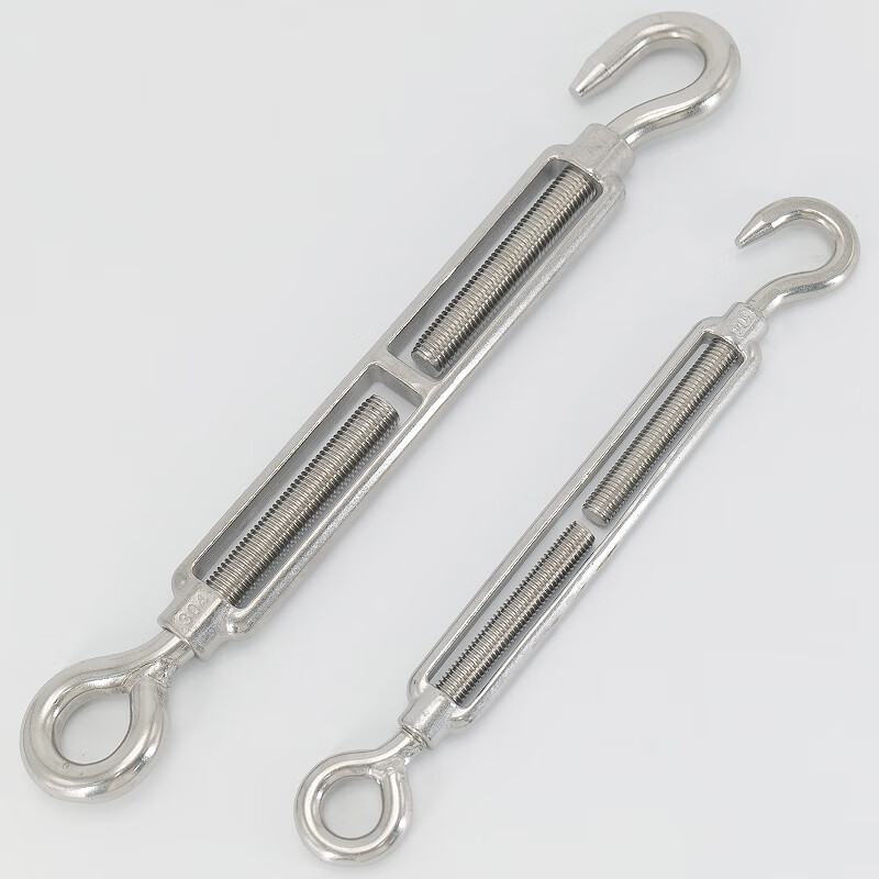 Hasdick Beijing warehouse delivery HKQS-72 304 stainless steel turnbuckle screw open body turnbuckle bolt wire rope tightener tightener tensioner M8 OC type load-bearing 200 kg