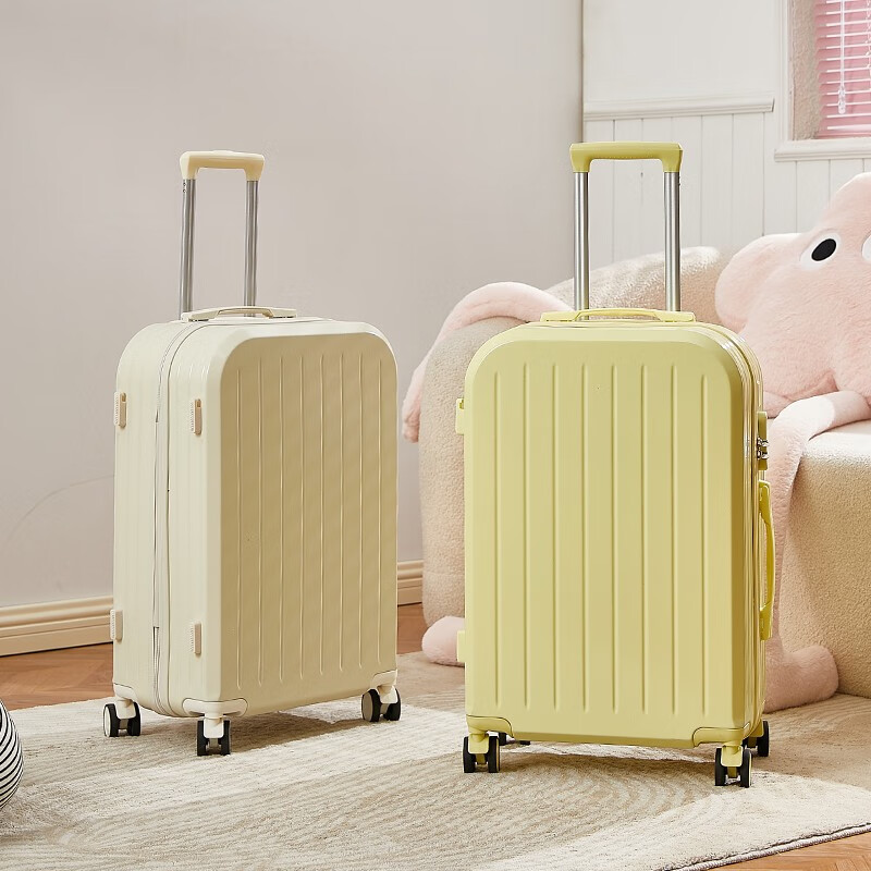 Kangaroo (KANGAROO) multifunctional suitcase for men and women, good-looking, strong and durable, student travel universal wheel trolley case, password lock suitcase, milky white, multifunctional, thickened and anti-fall, 20-inch boarding case