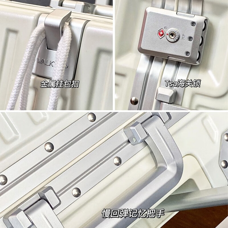 Travel Gao Yan Aluminum Frame Trolley Case Large Capacity Suitcase Women's Suitcase Student Leather Case Men's Durable and Strong Boarding Case Pearl White 20 Inch (Standard Boarding Case)