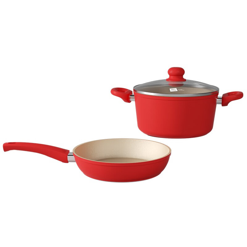 Miji (MIJI) Miji (Miji Home) Miji Life Golden Diamond Series Non-stick Cookware Combination Set A Red Single Piece